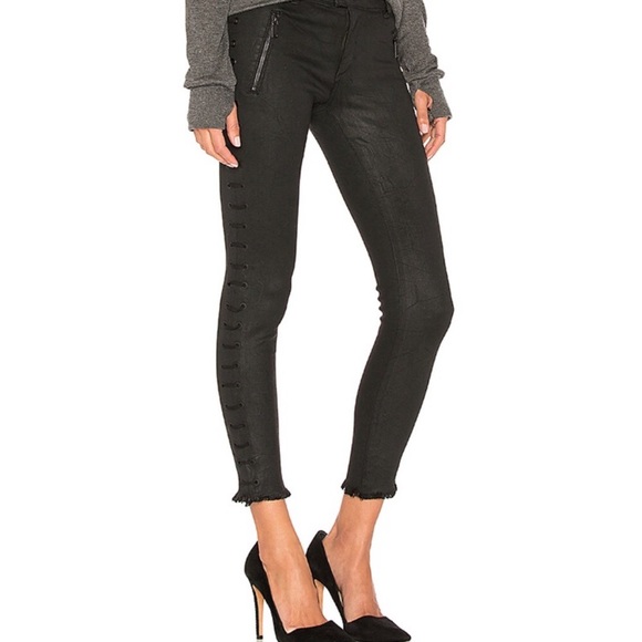 DL1961 Florence Coated Lace Up Sides Jean - Picture 1 of 9